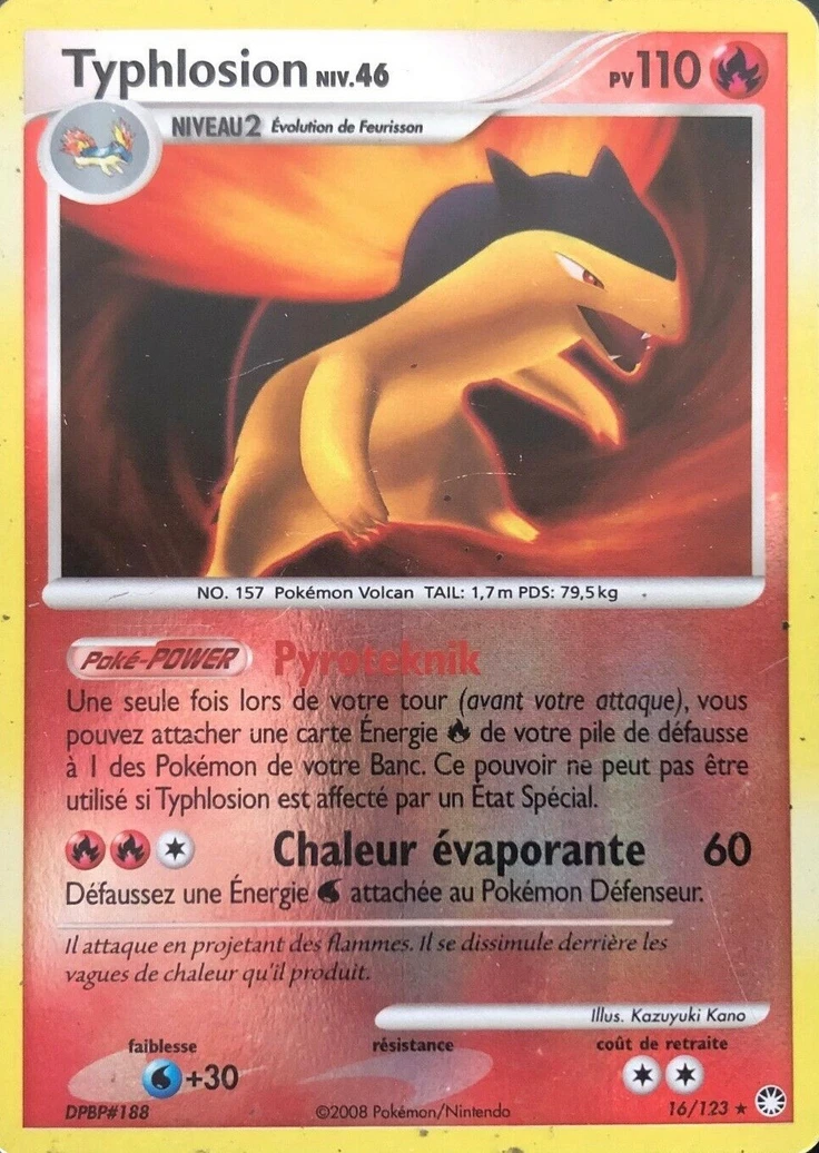 Carte Pokémon Typhlosion de l'extension Trésors Mystérieux