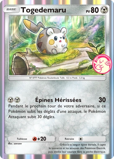 Carte Pokémon Togedemaru de l'extension Promo-A