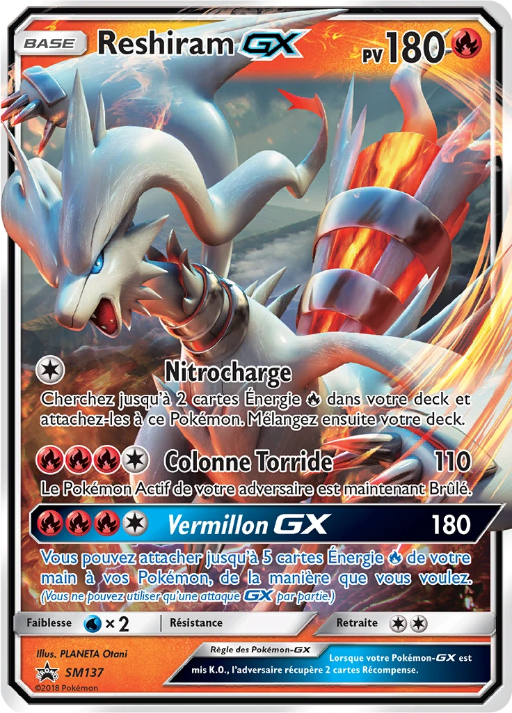 Carte Pokémon Reshiram GX de l'extension Promo SM