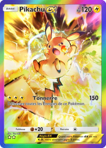 Carte Pokémon Pikachu-ex de l'extension Réjouissances Rayonnantes