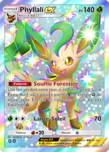 Carte Pokémon Phyllali-ex de l'extension Sagesse entre Ciel et Mer
