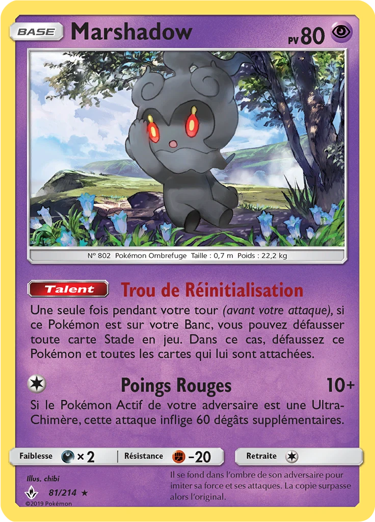 Carte Pokémon Marshadow de l'extension Alliance Infaillible