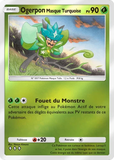 Carte Pokémon Ogerpon Masque Turquoise de l'extension Booster de Luxe Méga