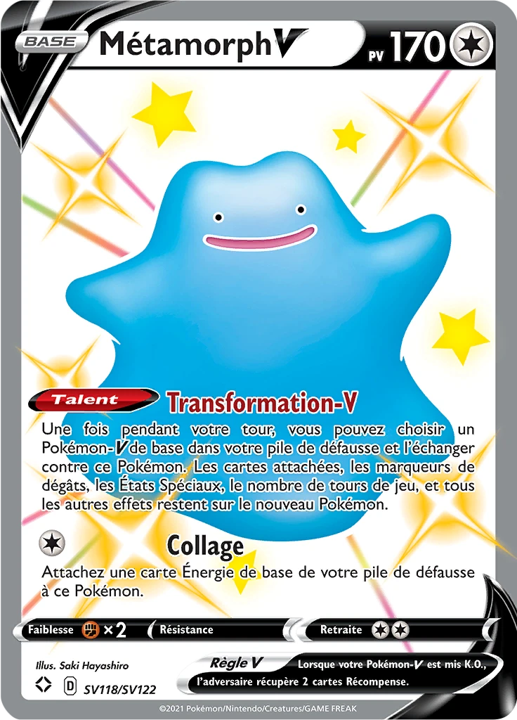 Carte Pokémon Métamorph V de l'extension Destinées Radieuses