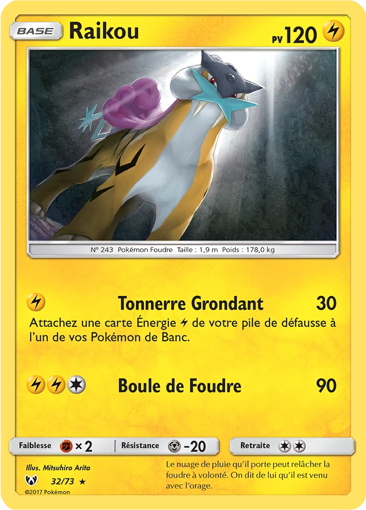 Carte Pokémon Raikou de l'extension Légendes Brillantes