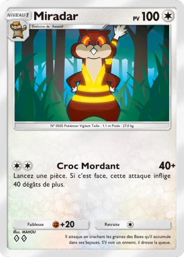 Carte Pokémon Miradar de l'extension Méga-Ascension