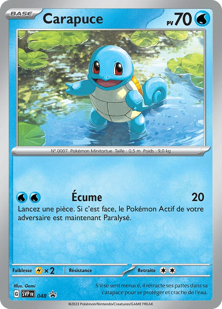 Carte Pokémon Carapuce de l'extension SVP Black Star Promos