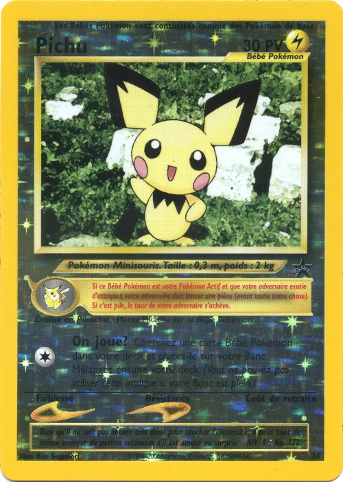 Carte Pokémon Pichu de l'extension Wizards Black Star Promos
