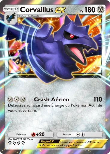 Carte Pokémon Corvaillus-ex de l'extension Aura Palpitante