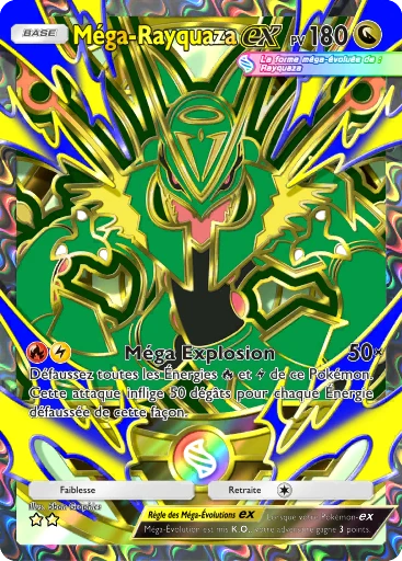 Carte Pokémon Méga-Rayquaza-ex de l'extension Booster de Luxe Méga