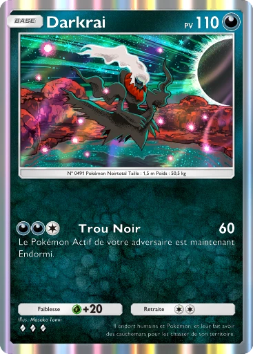 Carte Pokémon Darkrai de l'extension Choc Spatio-Temporel