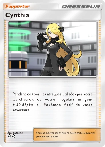Carte Pokémon Cynthia de l'extension Choc Spatio-Temporel