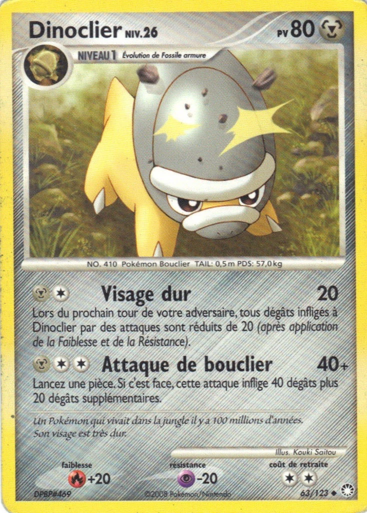 Carte Pokémon Dinoclier de l'extension Trésors Mystérieux