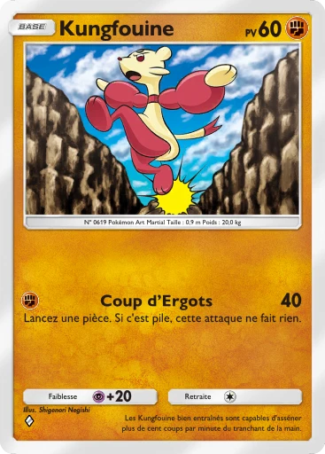 Carte Pokémon Kungfouine de l'extension La Clairière d'Évoli