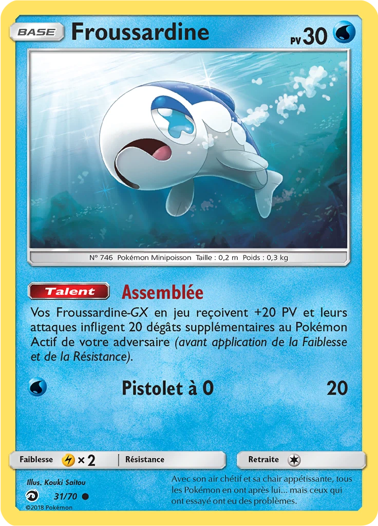 Carte Pokémon Froussardine de l'extension Majesté Des Dragons
