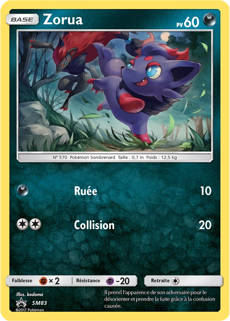 Carte Pokémon Zorua de l'extension Promo SM