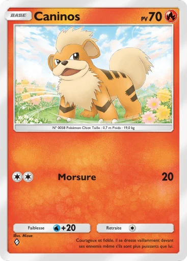 Carte Pokémon Caninos de l'extension Puissance Génétique