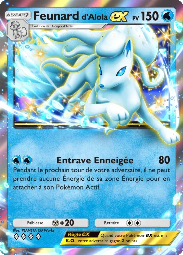 Carte Pokémon Feunard d'Alola-ex de l'extension Parade Onirique