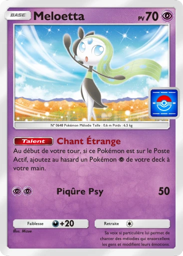 Carte Pokémon Meloetta de l'extension Promo-B