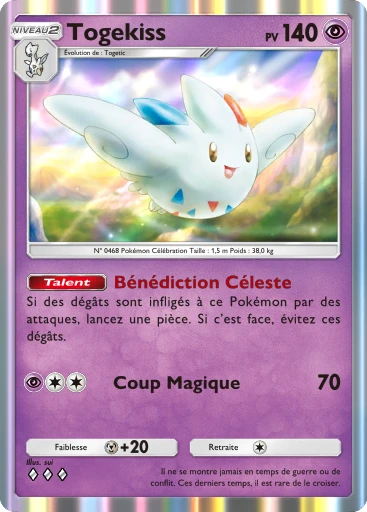 Carte Pokémon Togekiss de l'extension Sagesse entre Ciel et Mer