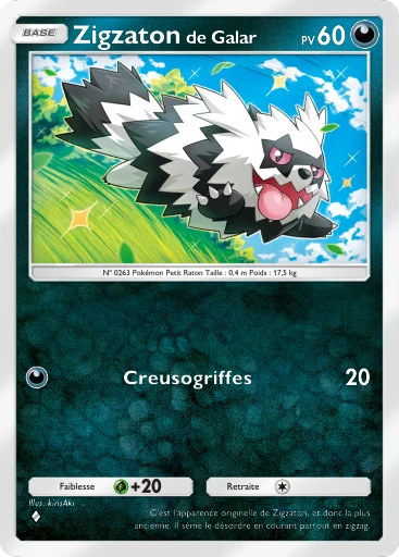 Carte Pokémon Zigzaton de Galar de l'extension Parade Onirique