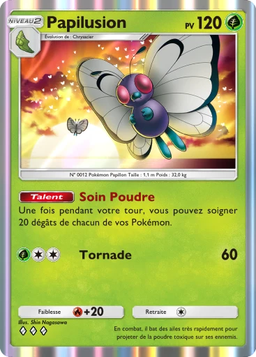 Carte Pokémon Papilusion de l'extension Puissance Génétique