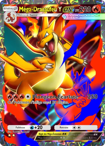 Carte Pokémon Méga-Dracaufeu Y-ex de l'extension Embrasement Écarlate