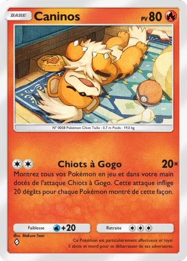 Carte Pokémon Caninos de l'extension Booster de Luxe Méga