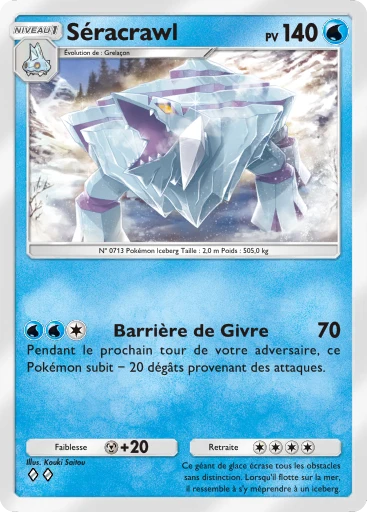 Carte Pokémon Séracrawl de l'extension Méga-Ascension