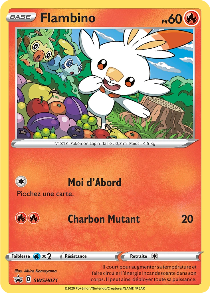 Carte Pokémon Flambino de l'extension Promo SWSH