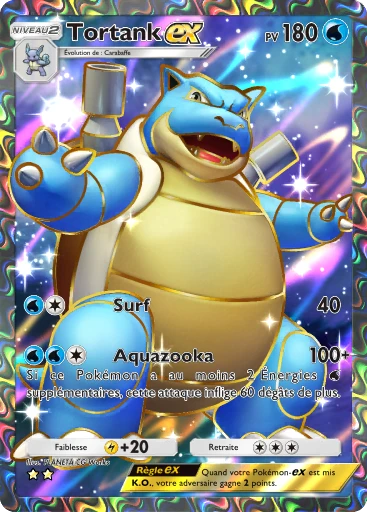 Carte Pokémon Tortank-ex de l'extension Puissance Génétique