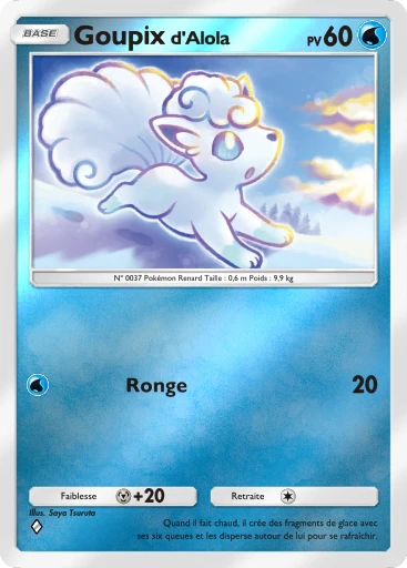 Carte Pokémon Goupix d'Alola de l'extension Booster de Luxe Méga