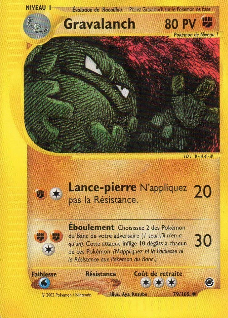 Carte Pokémon Gravalanch de l'extension Expedition