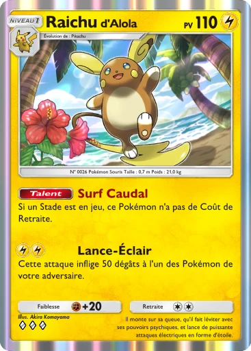 Carte Pokémon Raichu d'Alola de l'extension Parade Onirique