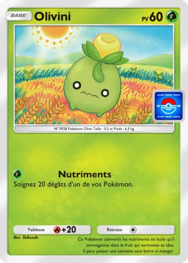 Carte Pokémon Olivini de l'extension Promo-B