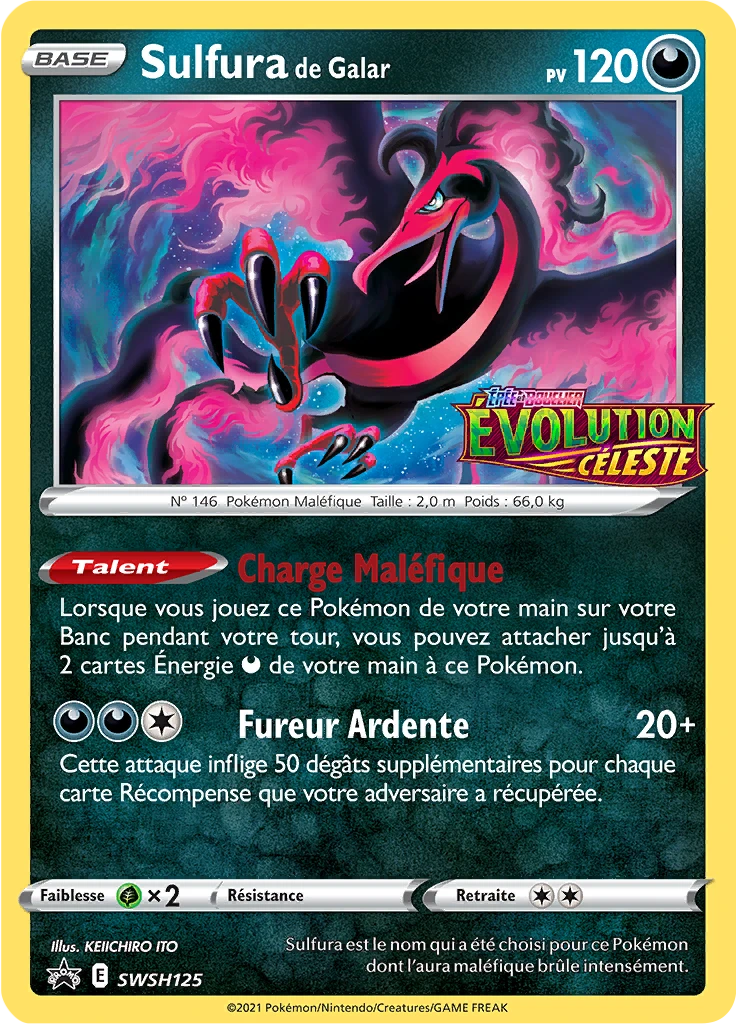 Carte Pokémon Sulfura de Galar de l'extension Promo SWSH