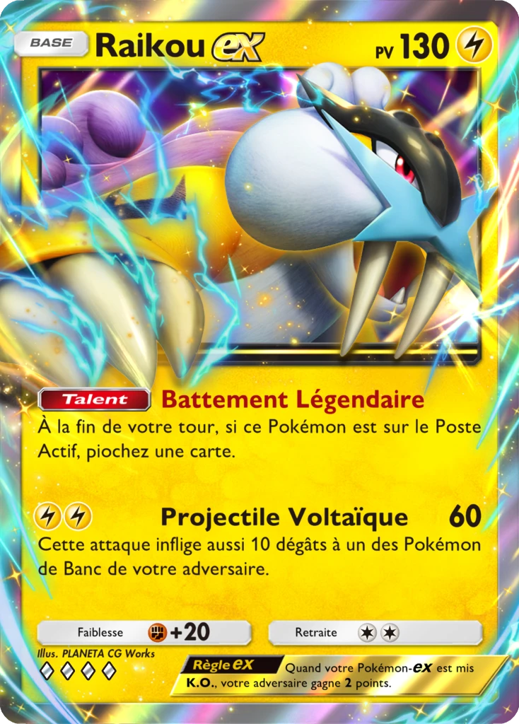Carte Pokémon Raikou-ex de l'extension Source Secrète
