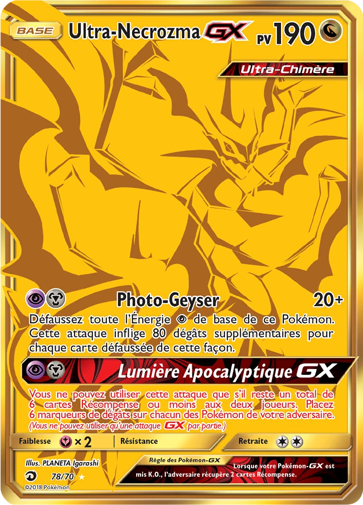 Carte Pokémon Ultra-Necrozma GX de l'extension Majesté Des Dragons
