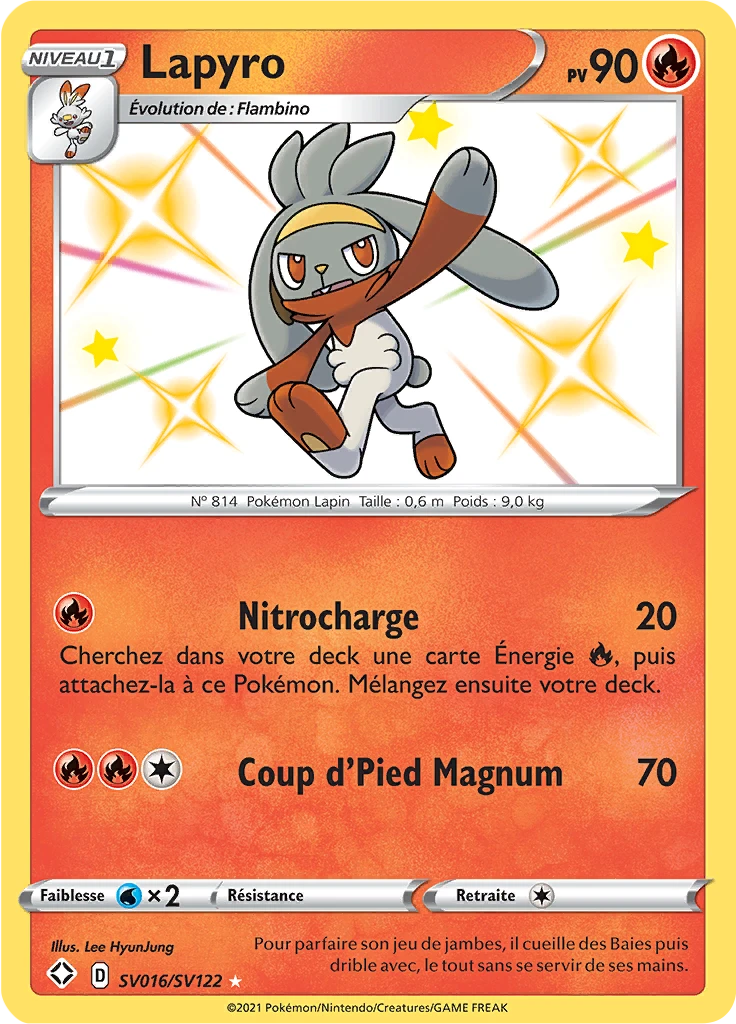 Carte Pokémon Lapyro de l'extension Destinées Radieuses