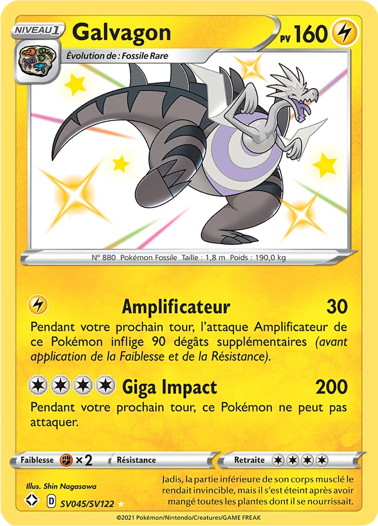 Carte Pokémon Galvagon de l'extension Destinées Radieuses