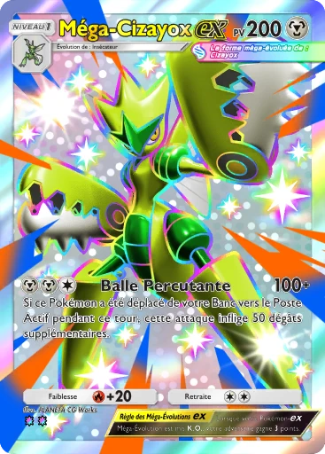 Carte Pokémon Méga-Cizayox-ex de l'extension Méga-Rayonnement