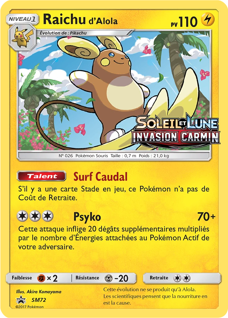 Carte Pokémon Raichu d’Alola de l'extension Promo SM