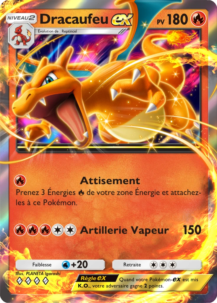 Carte Pokémon Dracaufeu-ex de l'extension Réjouissances Rayonnantes