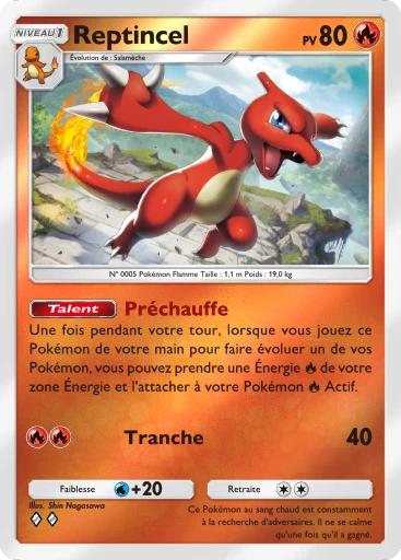 Carte Pokémon Reptincel de l'extension Booster de Luxe Méga