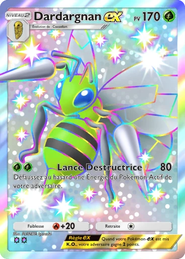 Carte Pokémon Dardargnan-ex de l'extension Réjouissances Rayonnantes