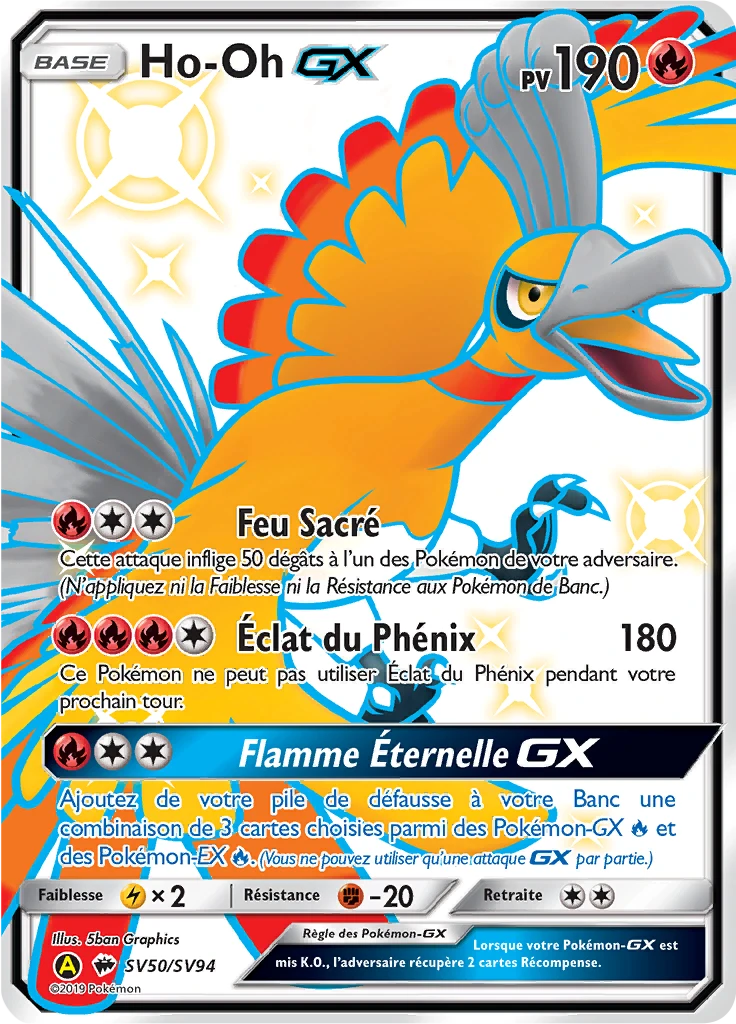 Carte Pokémon Ho-Oh-GX de l'extension Destinées Occultes