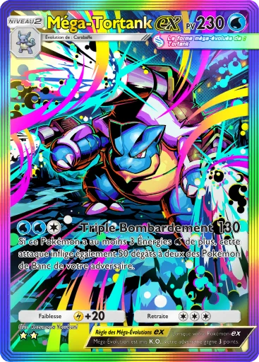 Carte Pokémon Méga-Tortank-ex de l'extension Embrasement Écarlate