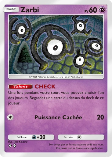 Carte Pokémon Zarbi de l'extension Lumière Triomphale
