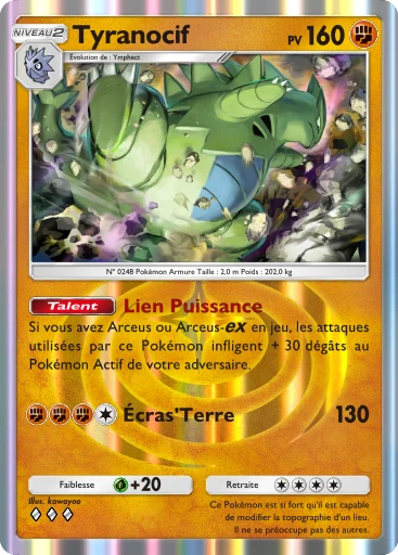 Carte Pokémon Tyranocif de l'extension Lumière Triomphale