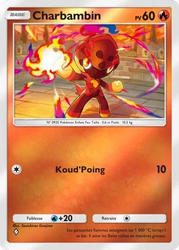 Carte Pokémon Charbambin de l'extension Booster de Luxe Méga